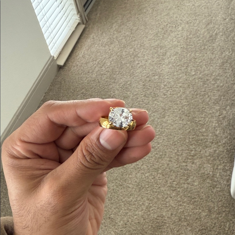 Gold Women's Ring with CZ stone